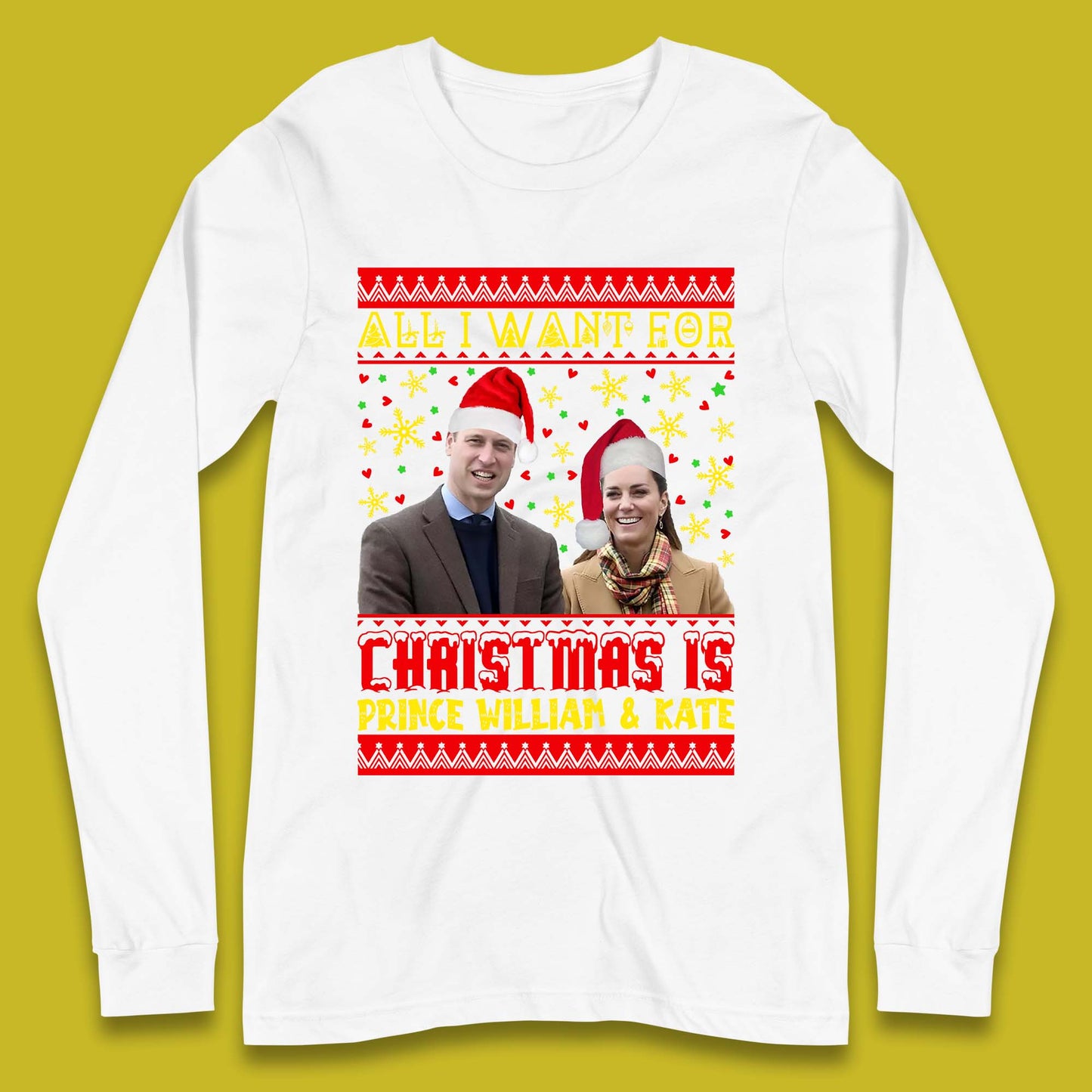 Prince William & Kate Christmas Long Sleeve T-Shirt
