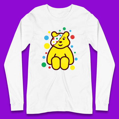 Children In Need Sitting Spotty Pudsey Bear Charity Raising Spotty Day Long Sleeve T Shirt