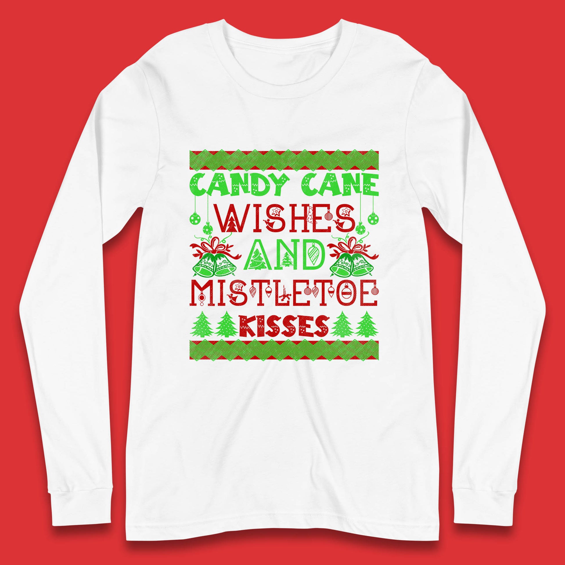 candy cane christmas long sleeve t shirt