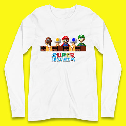 Personalised Super Mario Game Series Your Name Mario Bros Luigi Toad Mega Goomba Mario Long Sleeve T Shirt
