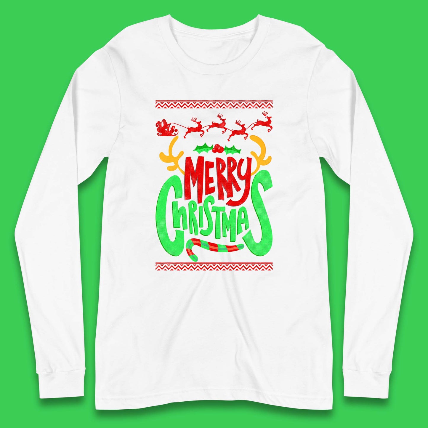 christmas reindeer antlers long sleeve t shirt