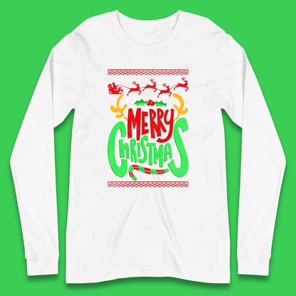 christmas reindeer antlers long sleeve t shirt
