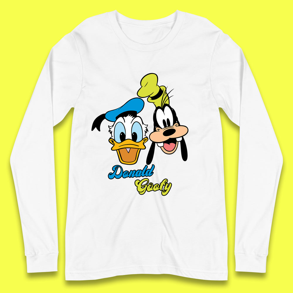 Disney Cartoon Characters Donald Duck And Pluto Goofy Face Disney World Trip Disney Vacation Long Sleeve T Shirt