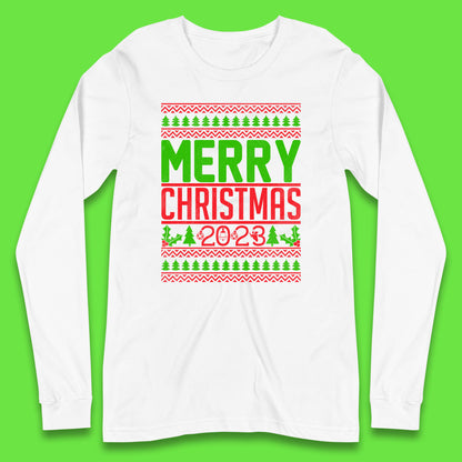 Merry Christmas 2023 Winter Holiday Festive Celebration Xmas Gift Long Sleeve T Shirt