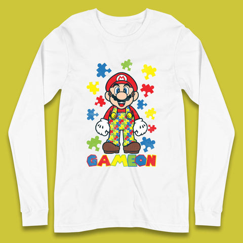 Autism Super Mario Long Sleeve T-Shirt