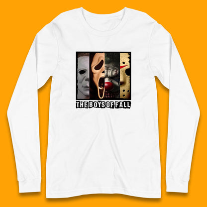 The Boys Of Fall Halloween Horror Movie Characters Friends Halloween Villians Serial Killers Long Sleeve T Shirt