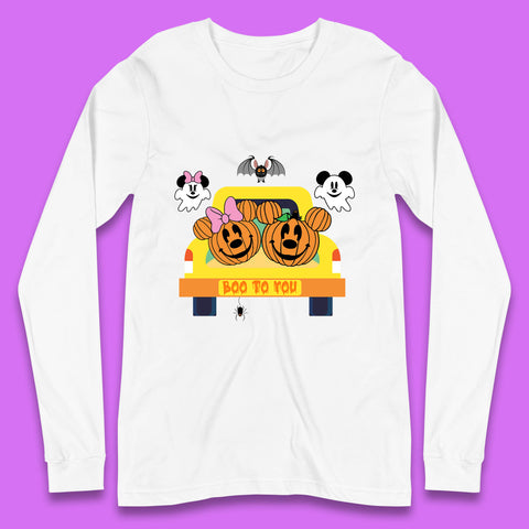 Disney Halloween Mickey Minnie Mouse Pumpkin Ghost Boo To You Horror Scary Disney Trip Long Sleeve T Shirt