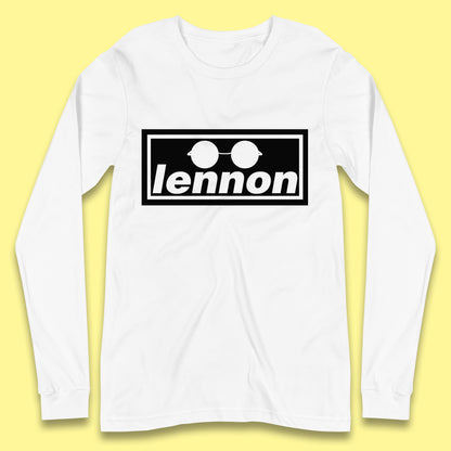 Lennon British Beatles Band John Lennon Singer Songwriter Musician Lennon Glasses Long Sleeve T Shirt