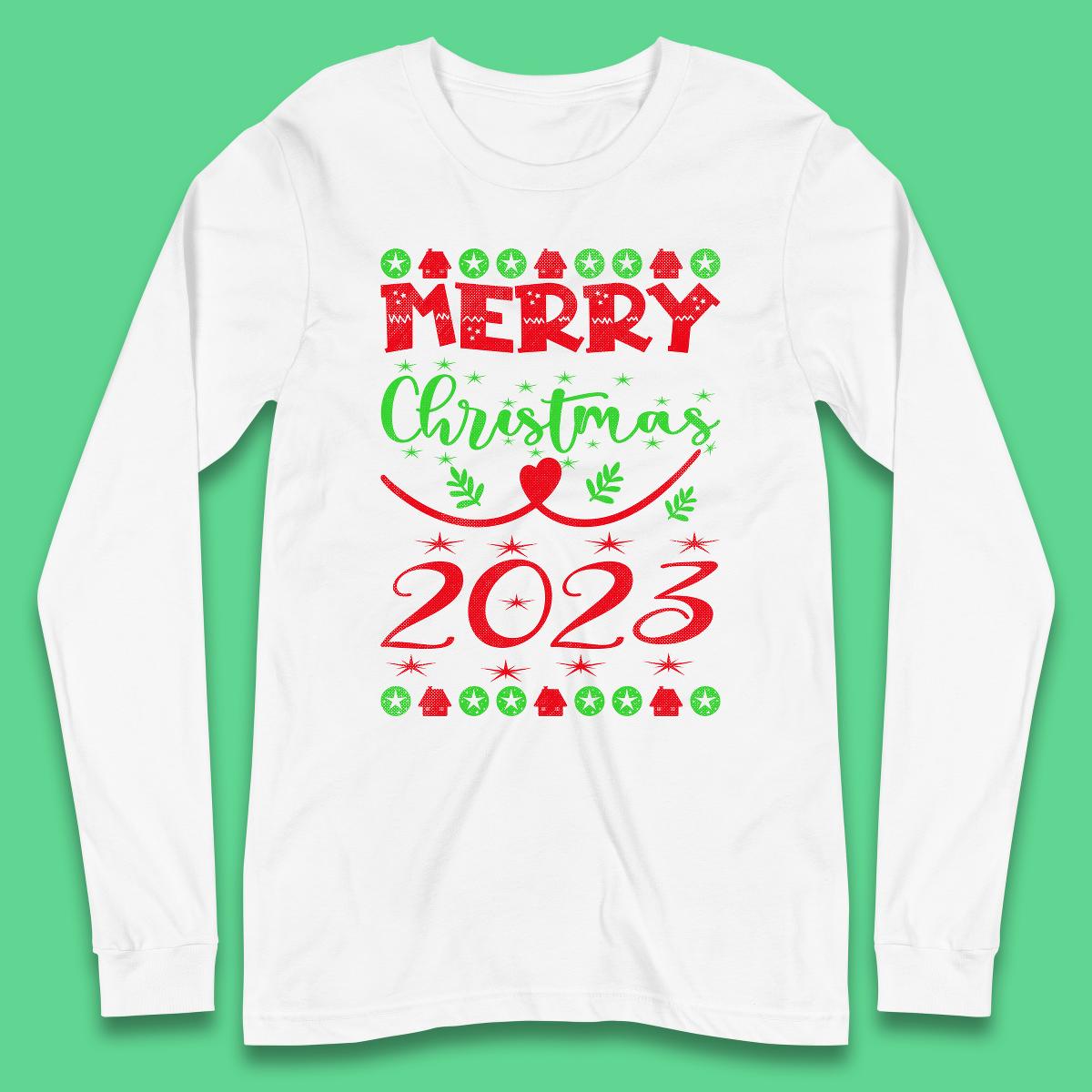 Merry Christmas 2023 Winter Holiday Xmas Festive Celebration Long Sleeve T Shirt