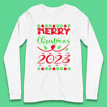 Merry Christmas 2023 Winter Holiday Xmas Festive Celebration Long Sleeve T Shirt