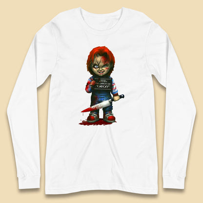 Chucky Mug Shot Chicago Police Dept Ray Charles Lee Chucky Halloween Horror Movie Long Sleeve T Shirt