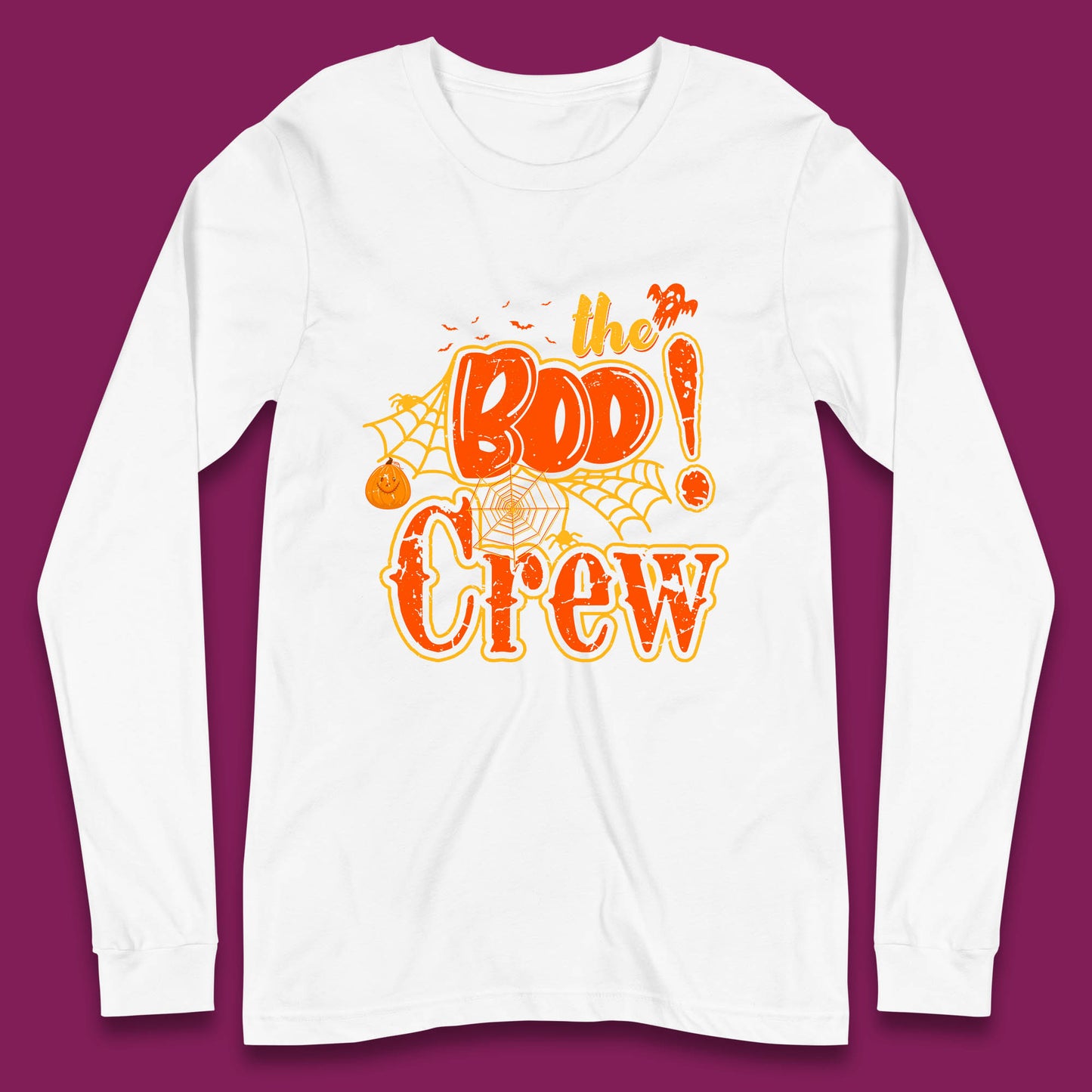 The Boo Crew Halloween Boo Squad Horror Scary Spokky Matching Costume Long Sleeve T Shirt