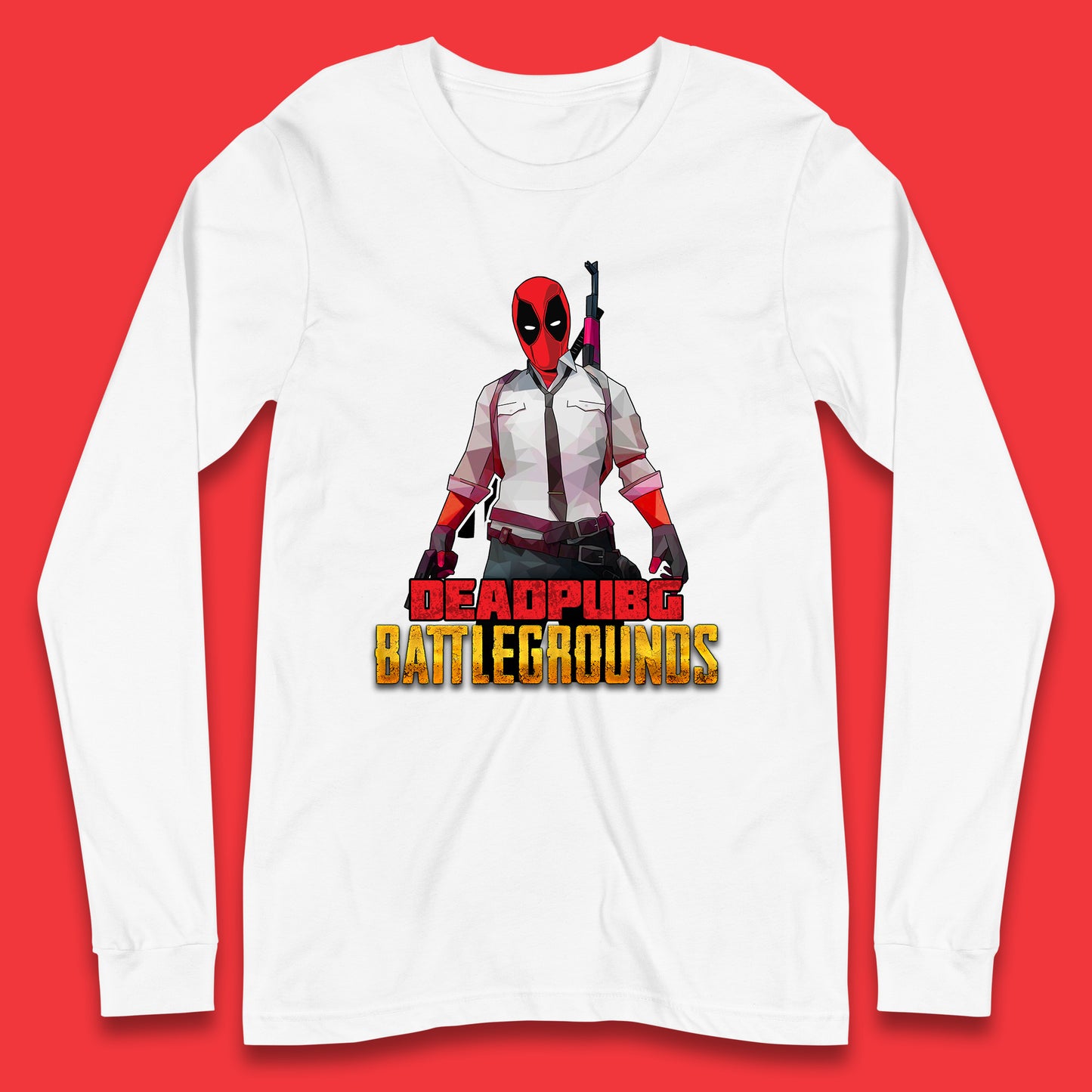 Deadpubg Battlegrounds Deadpool FPS Comic PUBG PlayerUnknown'S Battlegrounds Inspired Parody Gaming Long Sleeve T Shirt