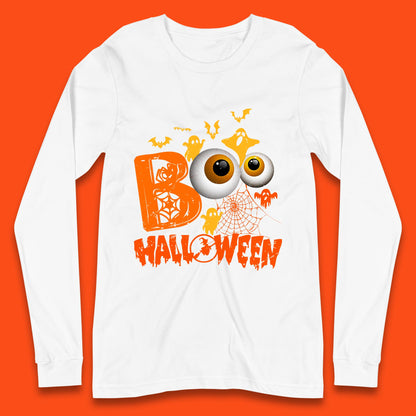 Halloween Spooky Boo Eye Balls Funny Halloween Boo Ghost Spooky Season Long Sleeve T Shirt