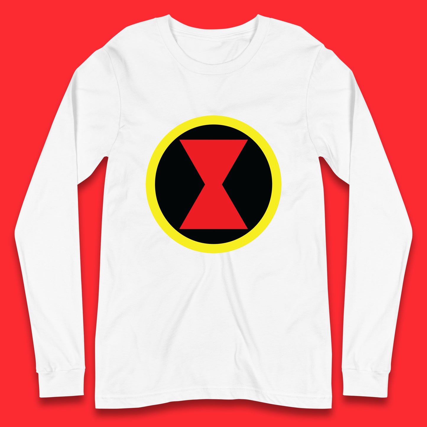 Black Widow Diy Black Symbol Logo Marvel Avengers Superhero Marvel Comics Gift for Marvel Fan Long Sleeve T Shirt