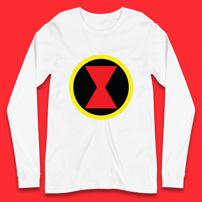 Black Widow Diy Black Symbol Logo Marvel Avengers Superhero Marvel Comics Gift for Marvel Fan Long Sleeve T Shirt
