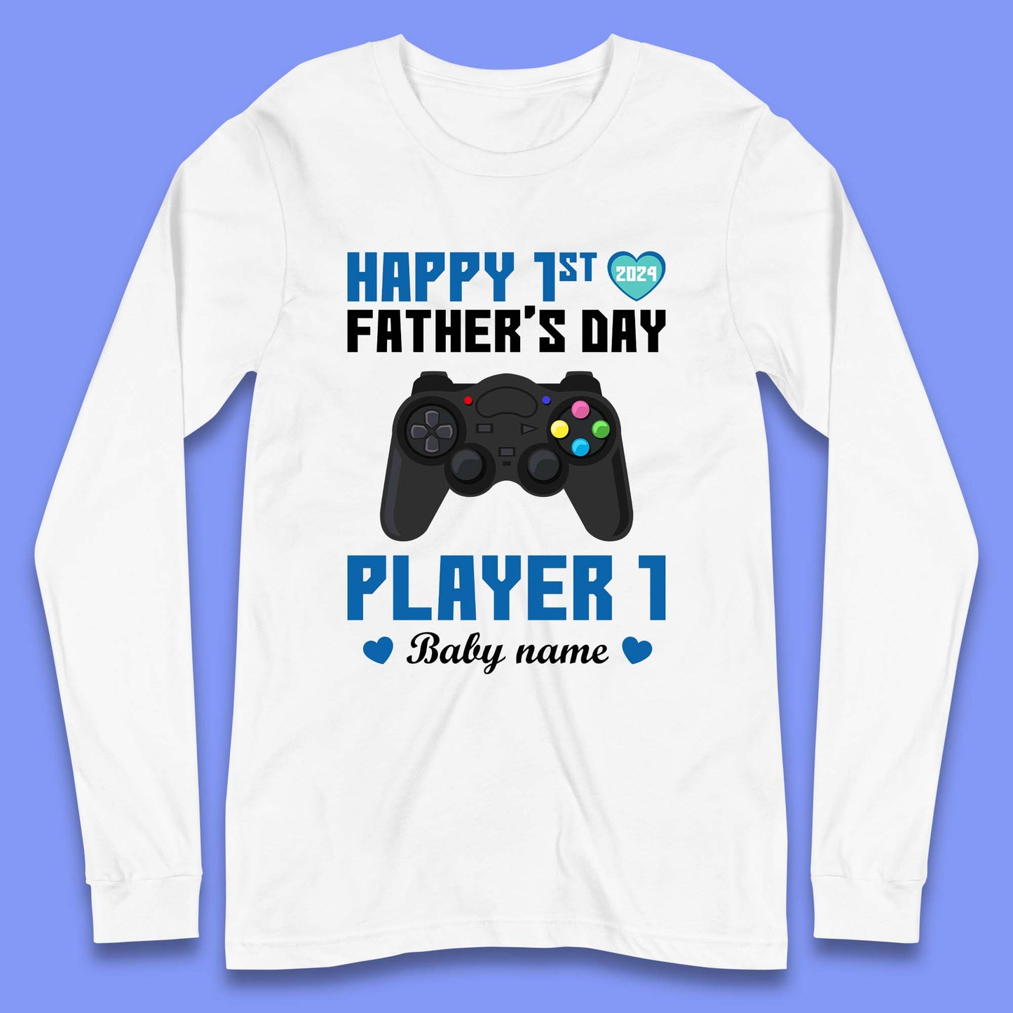 Personalised Happy First Father's Day Long Sleeve T-Shirt