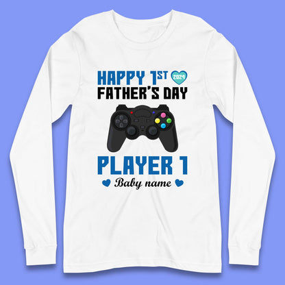 Personalised Happy First Father's Day Long Sleeve T-Shirt