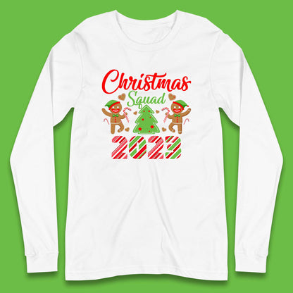 Christmas Squad 2023 Christmas Tree Xmas Gingerbread Man with Candy Cane Long Sleeve T Shirt