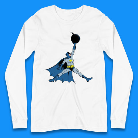 Superhero Batman Jordan Spoof DC Comics Action Adventure Movie Character Long Sleeve T Shirt