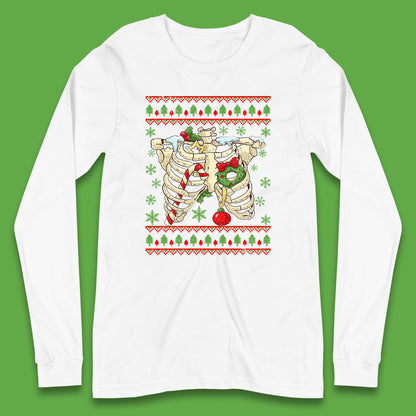 Christmas Ribs Skeleton Long Sleeve T-Shirt