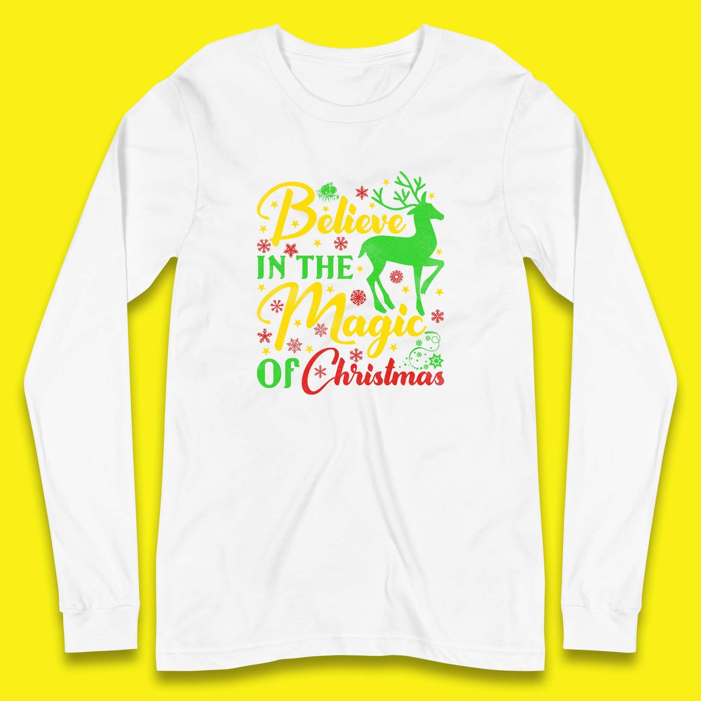 believe in the magic of christmas reindeer t shirt