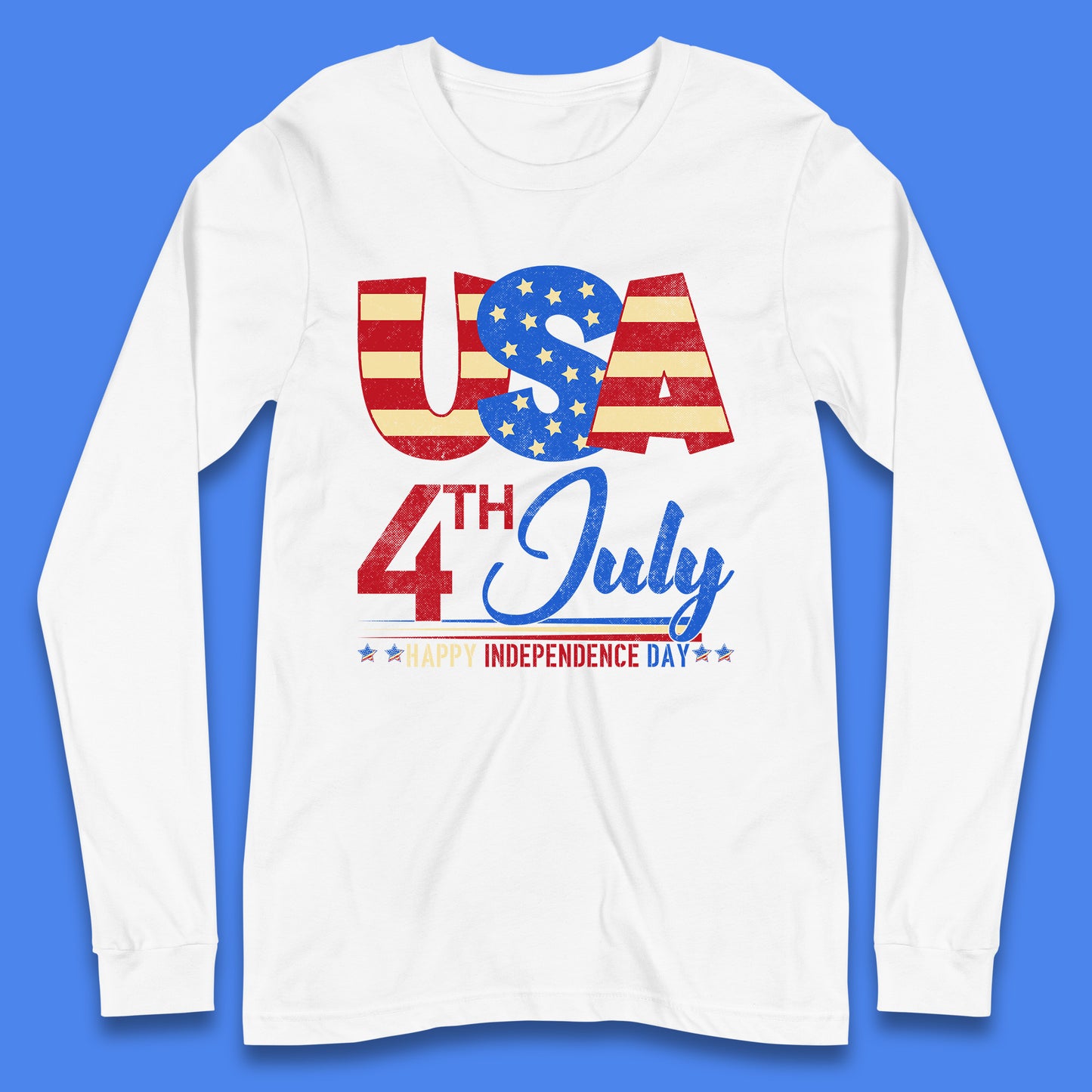 USA 4th July Happy Independence Day Celebration Patriotic Long Sleeve T Shirt