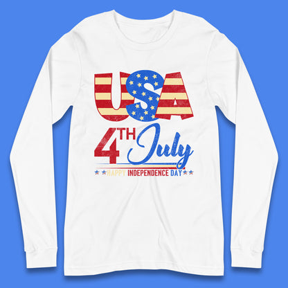 USA 4th July Happy Independence Day Celebration Patriotic Long Sleeve T Shirt