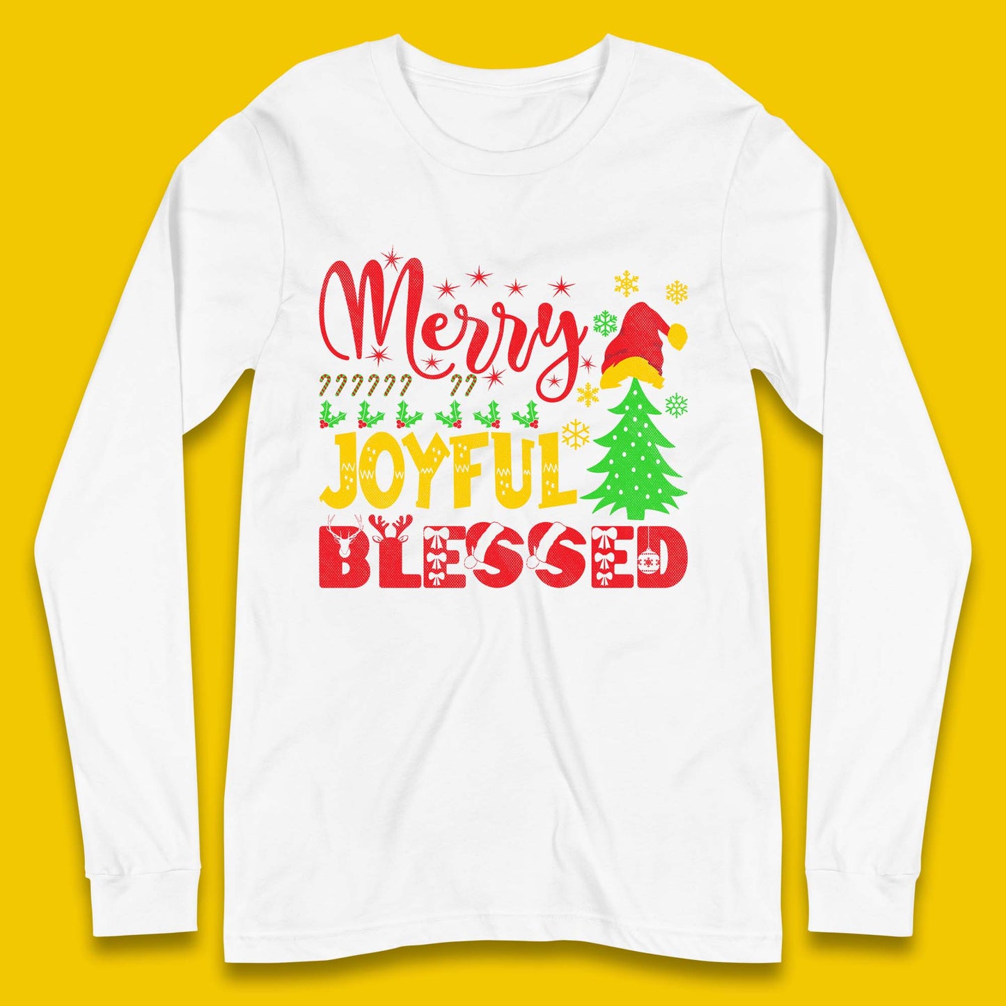 Merry Joyful Blessed Christmas Long Sleeve T-Shirt