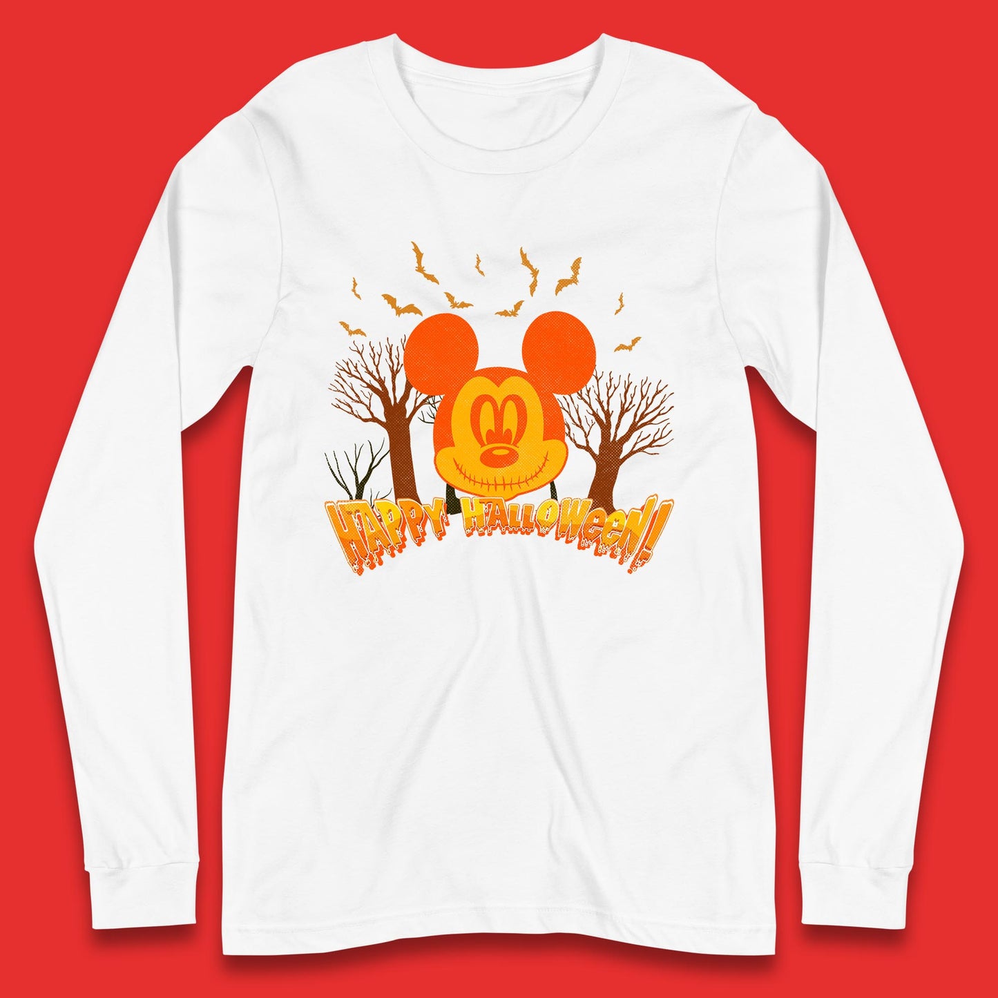Happy Halloween Mickey Mouse Horror Scary Spooky Jack Face Halloween Disney Trip Long Sleeve T Shirt