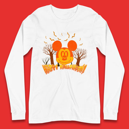 Happy Halloween Mickey Mouse Horror Scary Spooky Jack Face Halloween Disney Trip Long Sleeve T Shirt