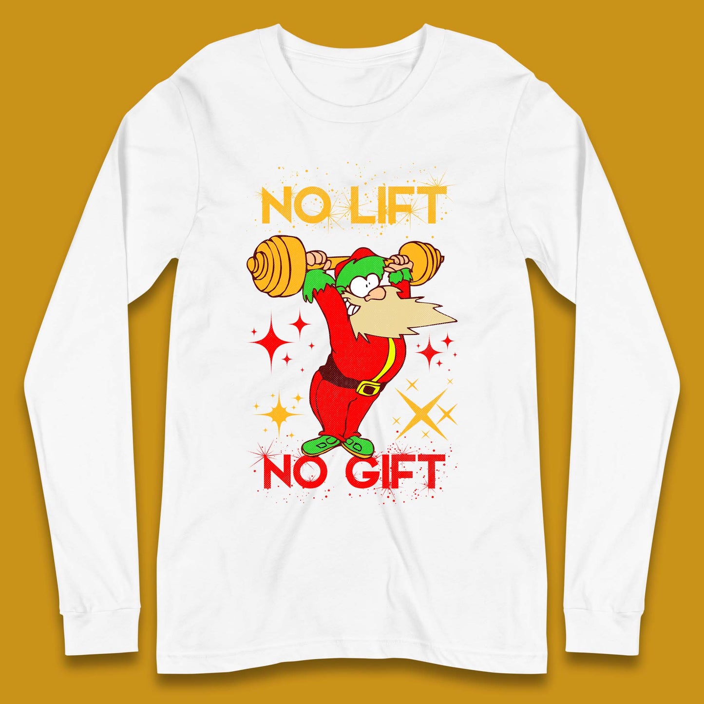 santa workout christmas long sleeve t shirt