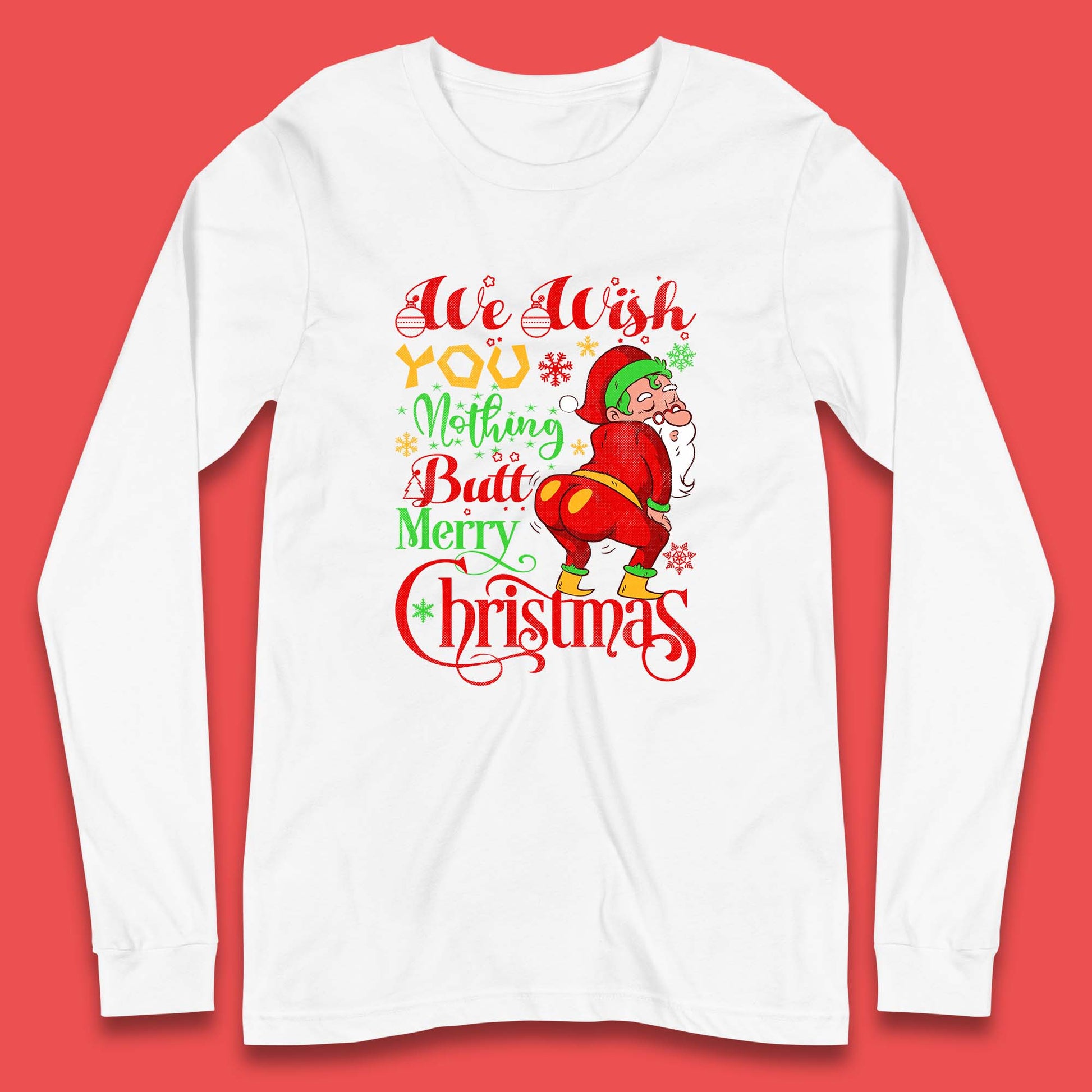 naughty santa christmas long sleeve t shirt