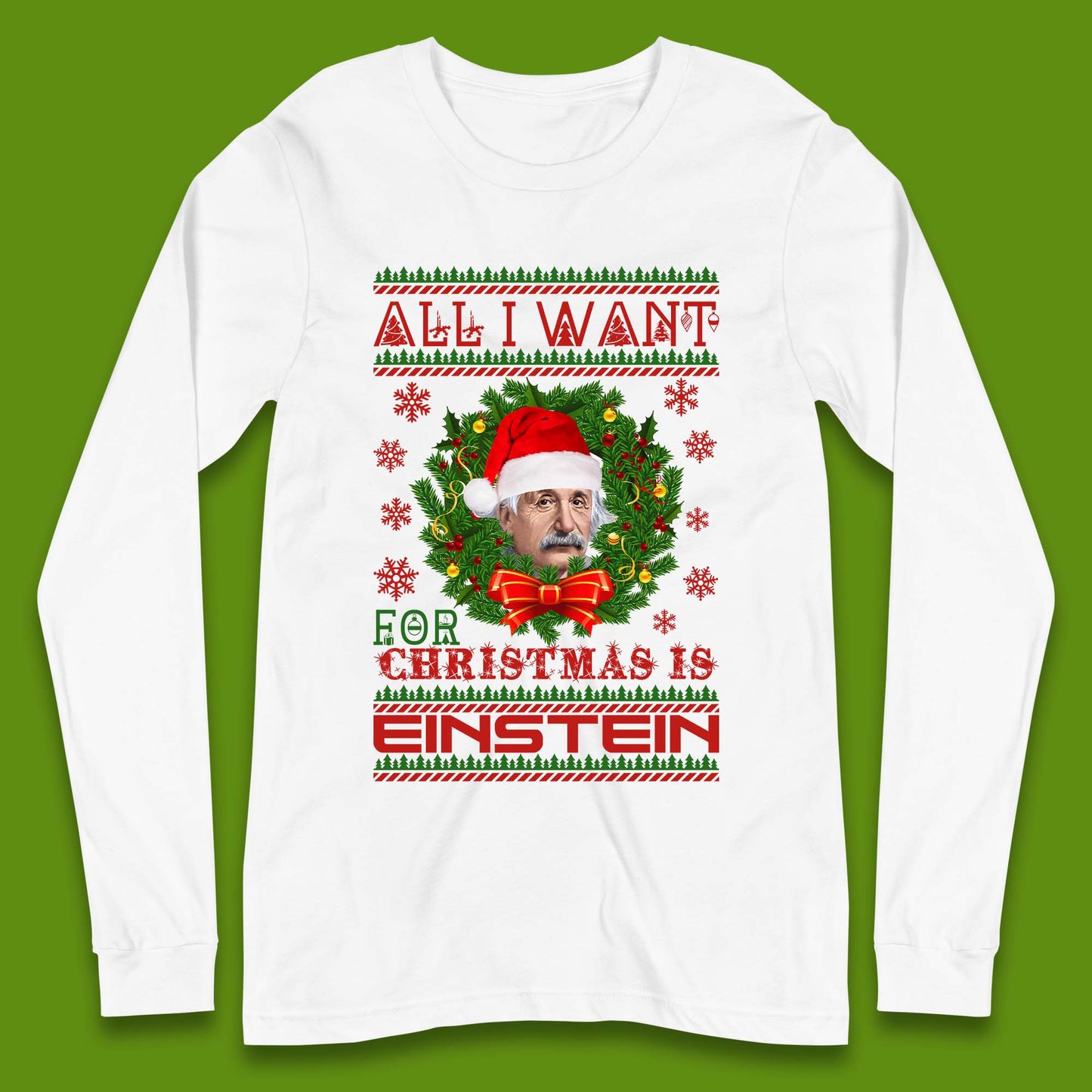 Want Einstein For Christmas Long Sleeve T-Shirt