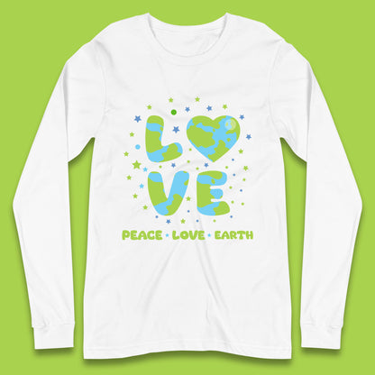 Peace Love Earth Environmental Climate Change Save The Earth Long Sleeve T Shirt