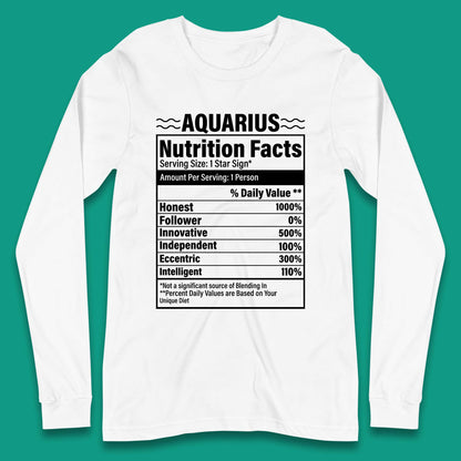 Aquarius Nutrition Facts Long Sleeve T-Shirt