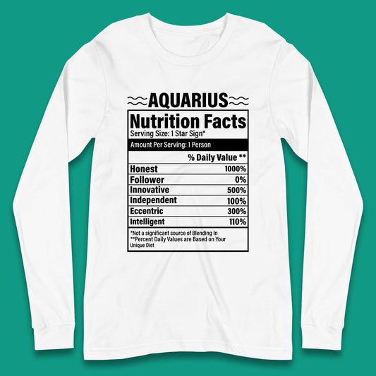 Aquarius Nutrition Facts Long Sleeve T-Shirt