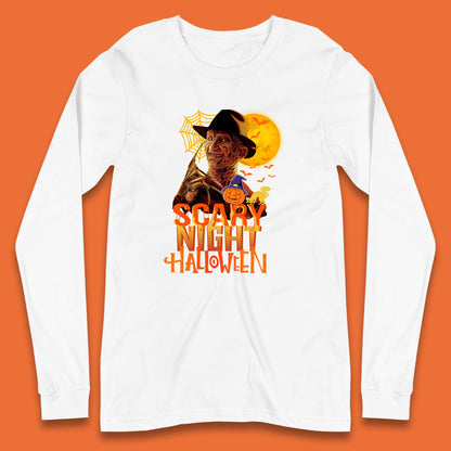 Scary Night Halloween Freddy Krueger Horror Movie Character Spooky Season Long Sleeve T Shirt