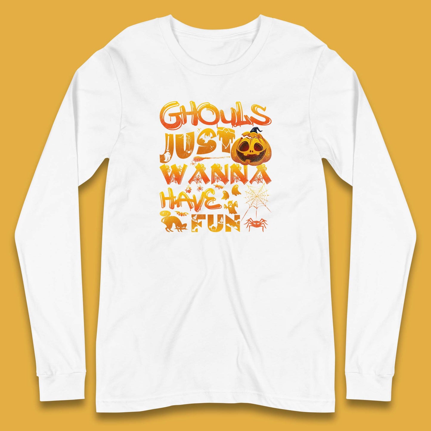 Ghouls Just Wanna Have Fun Halloween Disco Ghost Ghouls Night Out Spooky Season Long Sleeve T Shirt