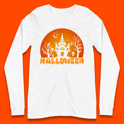 Halloween Horror Scary Hunted House Scary Spooky Night Festive Gift Long Sleeve T Shirt