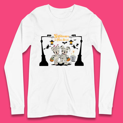 Nightmare On Main Street Disney Halloween Mickey Minnie Mouse Mummy Disneyland Trip Long Sleeve T Shirt