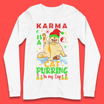 Christmas Karma Is A Cat Long Sleeve T-Shirt