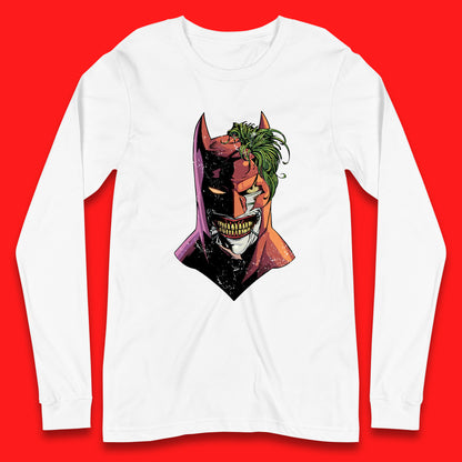 DC Comics Batman Mouth Wall Batman X The Joker Spoof Supervillain Comic Book Character Long Sleeve T Shirt