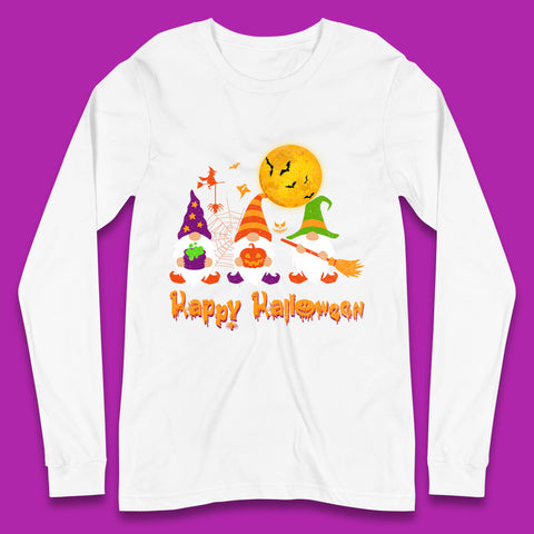 Happy Halloween Gnomies Spooky Witch Gnomes Scary Gnome Lover Long Sleeve T Shirt
