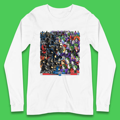 Bats VS Clowns DC Comics Batmans VS Joker Clowns Fighting Spoof Supervillain Comic Book Character Long Sleeve T Shirt