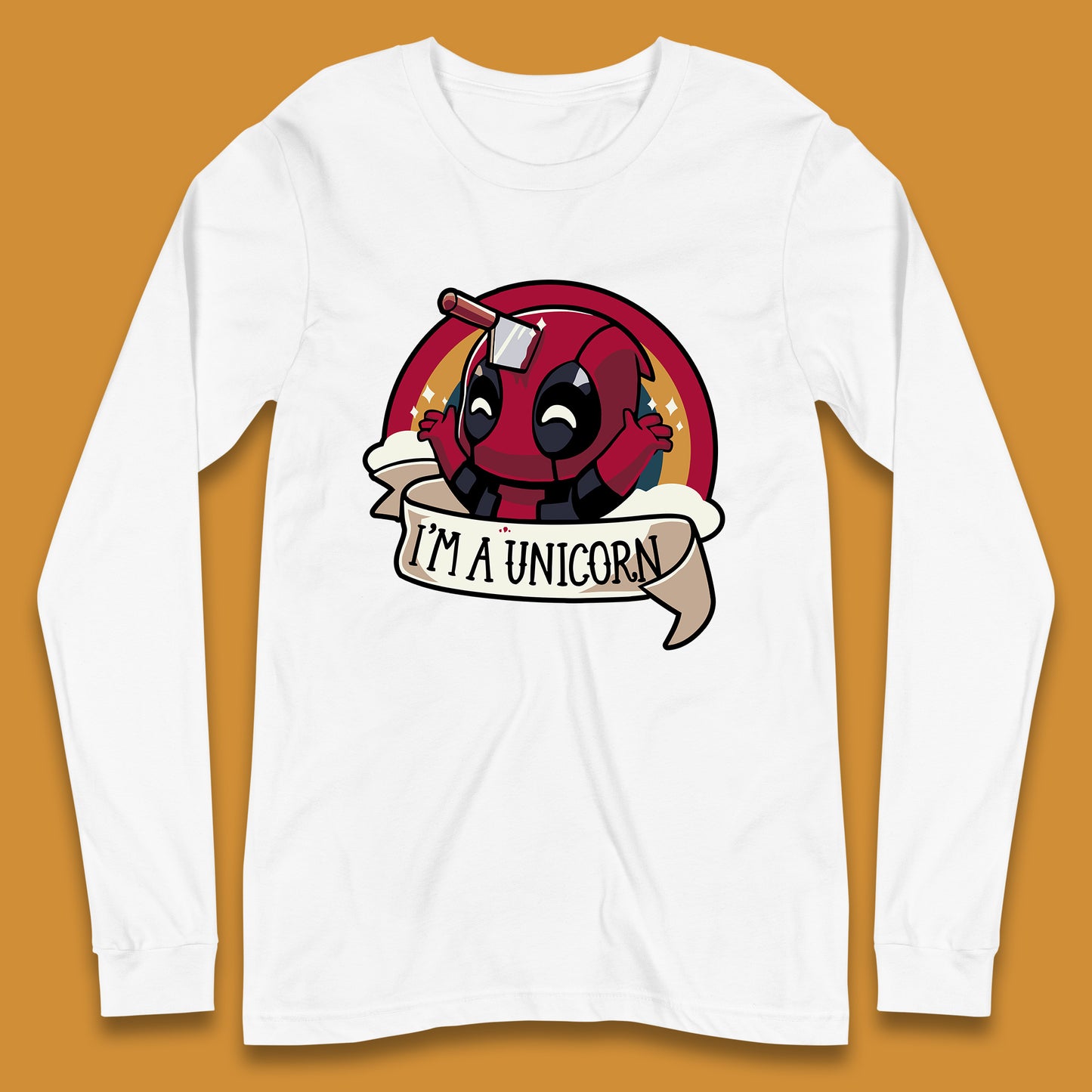 I'm A Unicorn Funny Deadpool Rainbow Colors Marvel Avengers Superhero Fictional Character Long Sleeve T Shirt