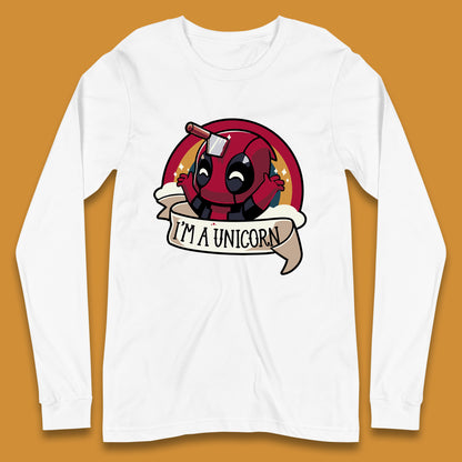 I'm A Unicorn Funny Deadpool Rainbow Colors Marvel Avengers Superhero Fictional Character Long Sleeve T Shirt