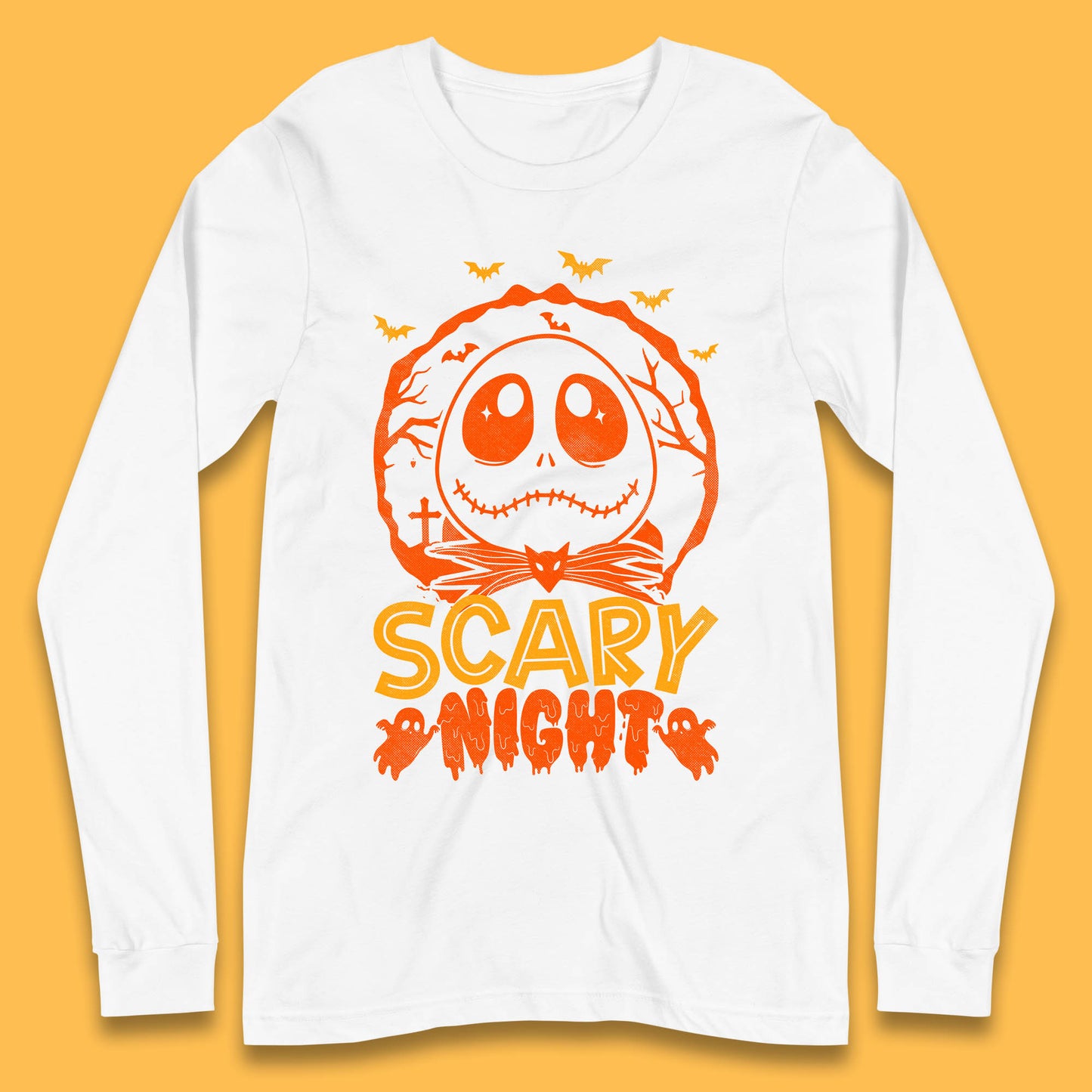 Halloween Scary Night Jack Skellington Long Sleeve T Shirt Nightmare Before Christmas Top