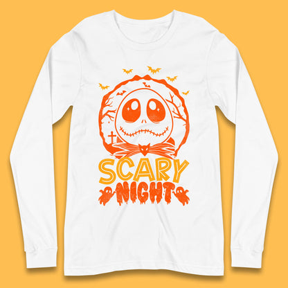 Halloween Scary Night Jack Skellington Long Sleeve T Shirt Nightmare Before Christmas Top