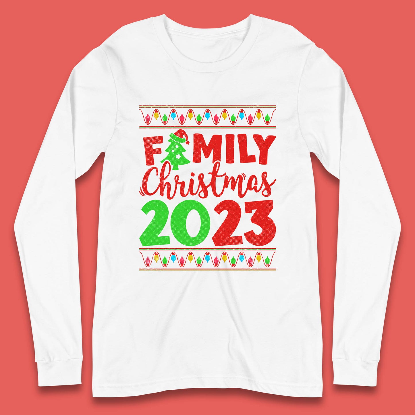 Family Christmas 2023 Merry Christmas Squad Xmas Matching Costume Long Sleeve T Shirt
